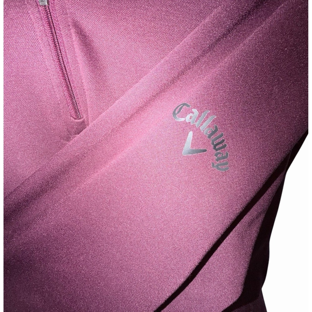 Men's Callaway Quarter Zip Pullover XXL 2X Burgundy Performance Golf 1/4 Zip - Picture 3 of 3